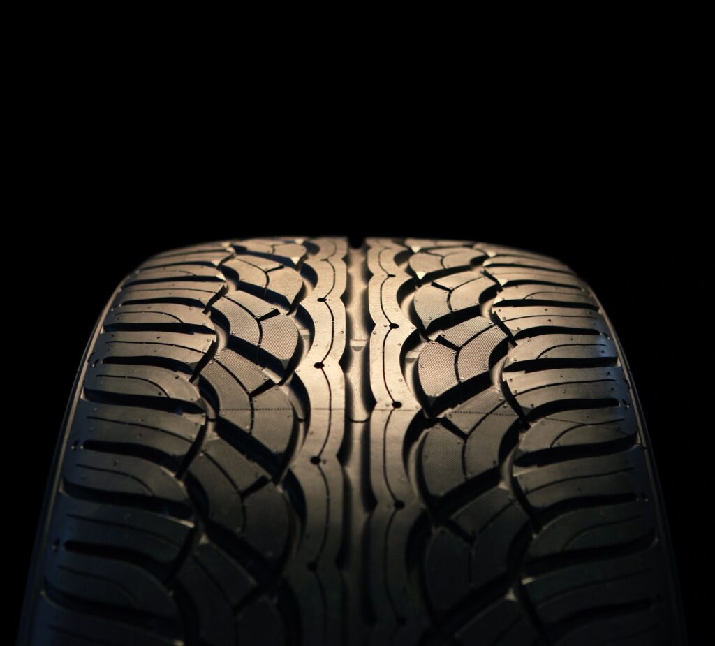 sport tire on black